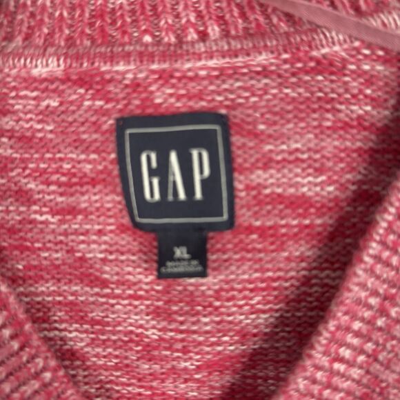 Gap Pink Marled Knit V-Neck Sweater XL Cotton - Picture 7 of 13